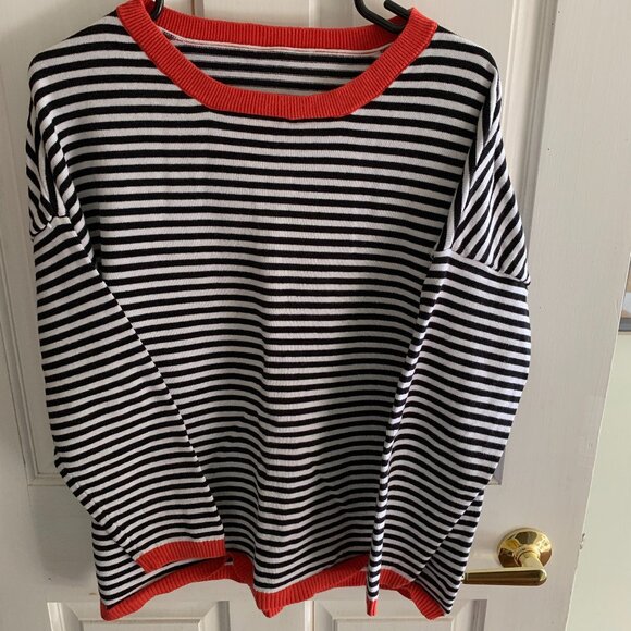 Colour Block Striped Cotton Sweater - Picture 1 of 5